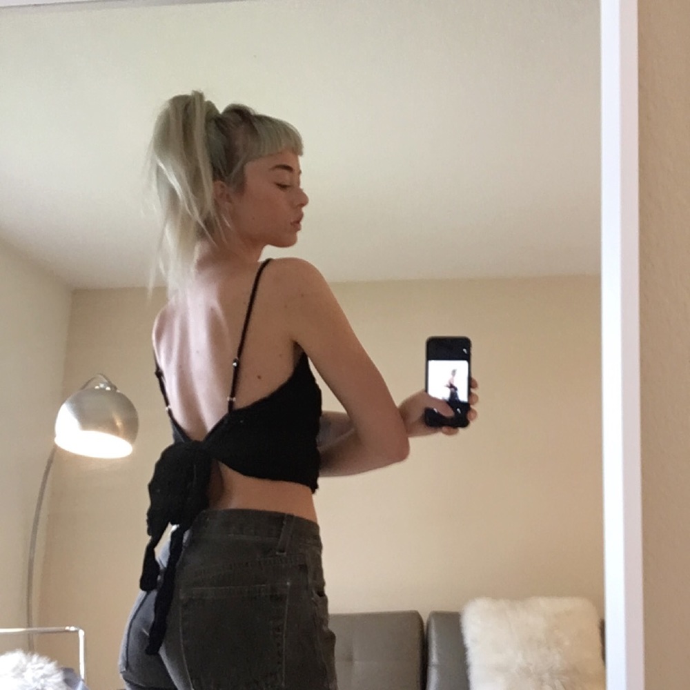 SOLD!!!! Black brandy Melville tie back  tank top